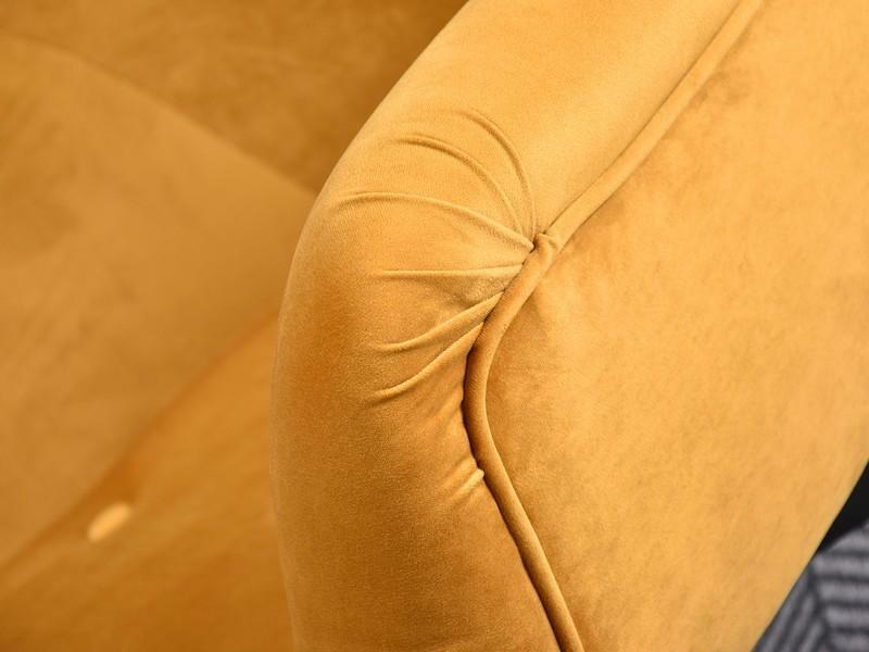 Fotel Flori miodowo - czarny pikowany velvet
