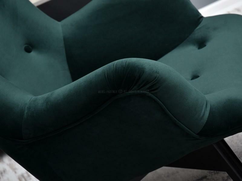 Fotel Flori butelkowa zieleń - czarny pikowany velvet