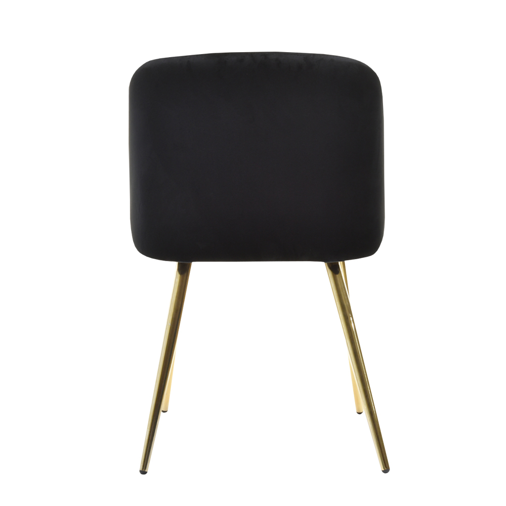 Zestaw dwóch krzeseł tapicerowanych Gary czarno - złote tapicerowane z podłokietnikami