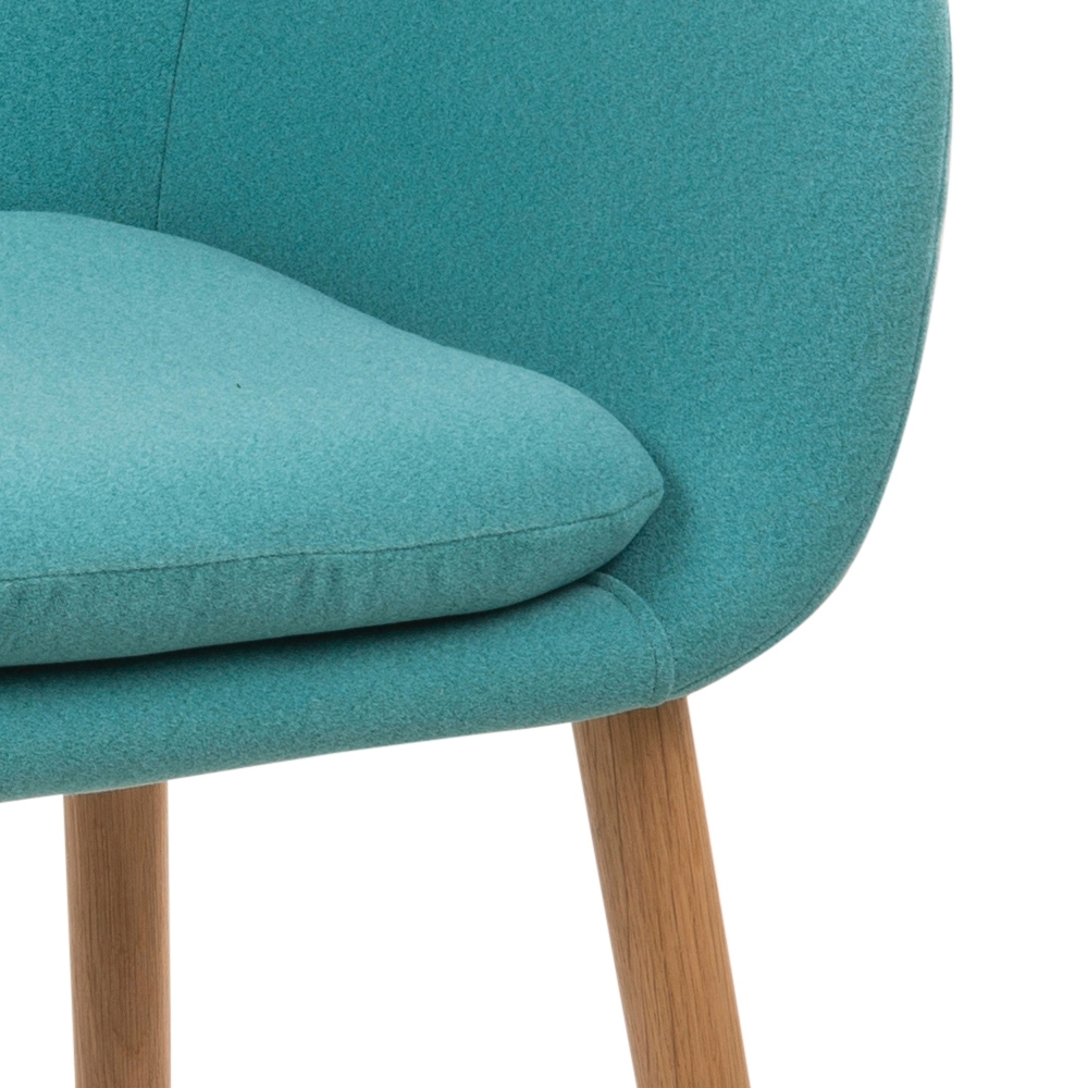 Krzesło tapicerowane Enisa turkusowe na drewnianych nogach