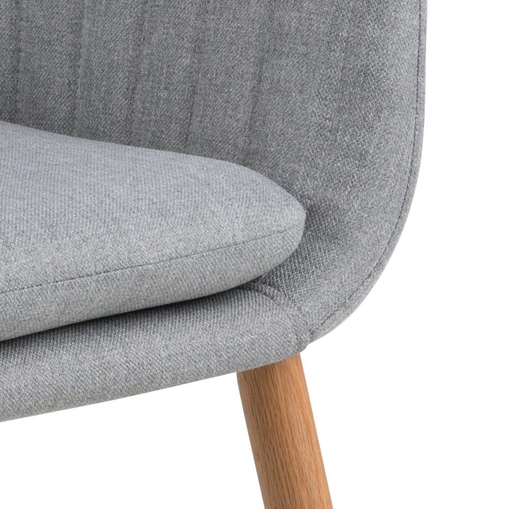 Krzesło tapicerowane Enyf szare jasne na drewnianych nogach - Selsey