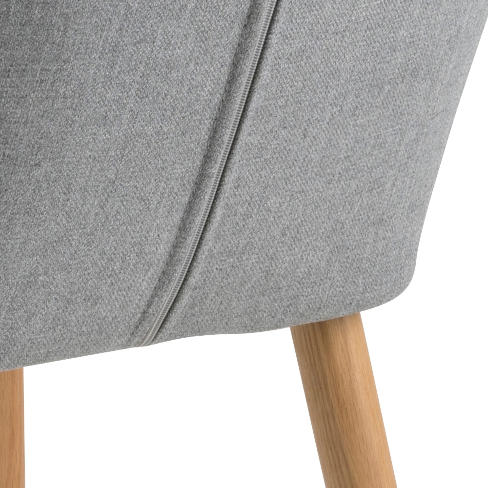 Krzesło tapicerowane Enyf szare jasne na drewnianych nogach