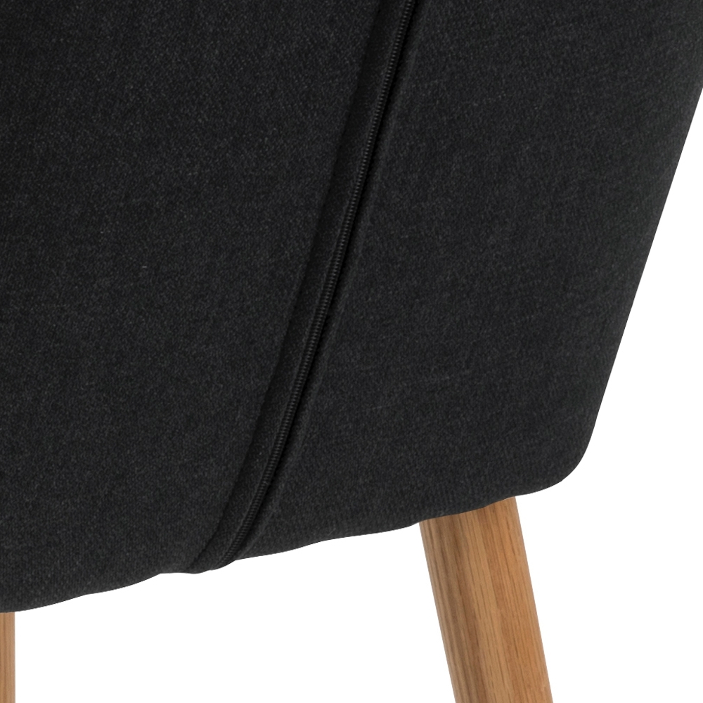 Krzesło tapicerowane Enisa czarne na drewnianej podstawie