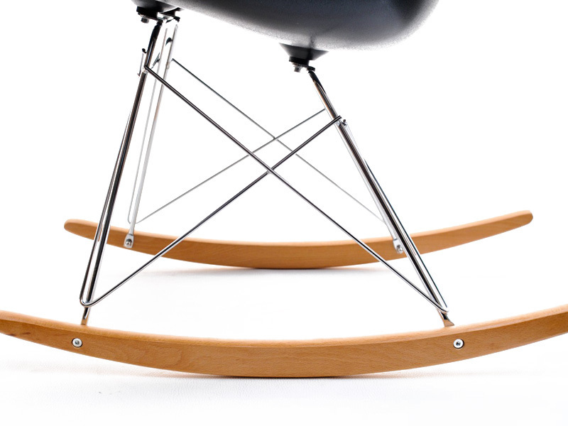 Fotel bujany MPA ROC czarny designerski bujak z podłokietnikami