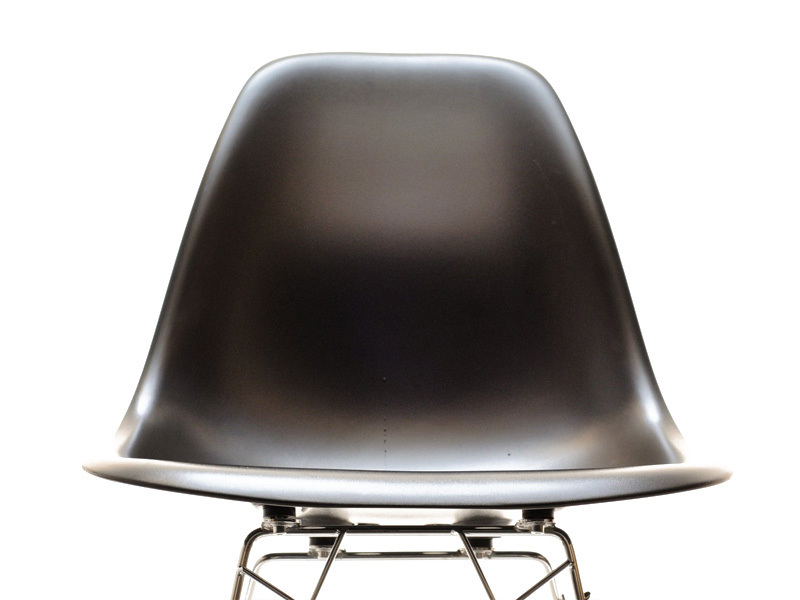 Krzesło bujane Adirale czarne na stalowych nogach z drewnianymi płozami