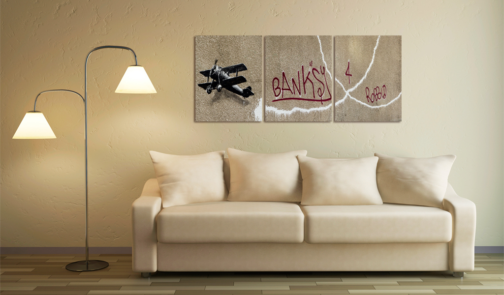 Obraz - Samolot (Banksy) 60x30 cm