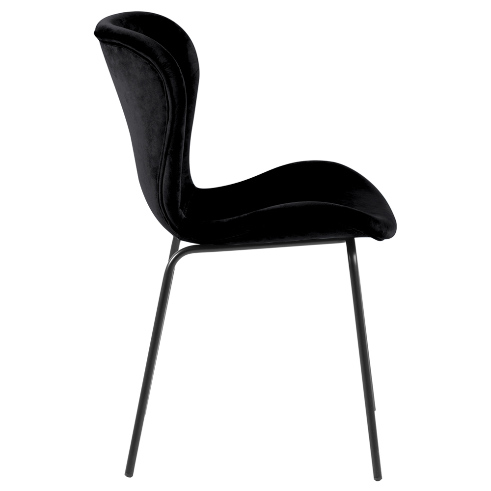 Krzesło tapicerowane Glena czarne na metalowych nóżkach