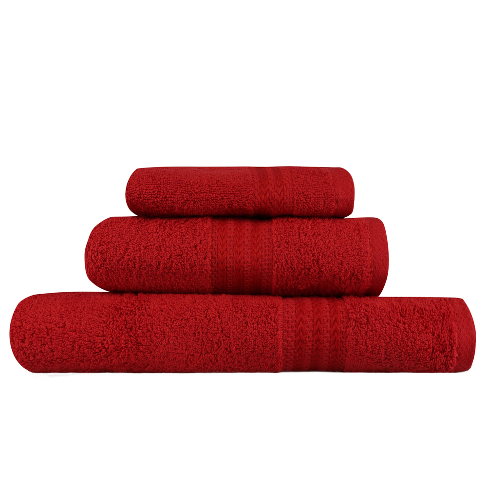 Zestaw trzech ręczników Bainrow czerwony