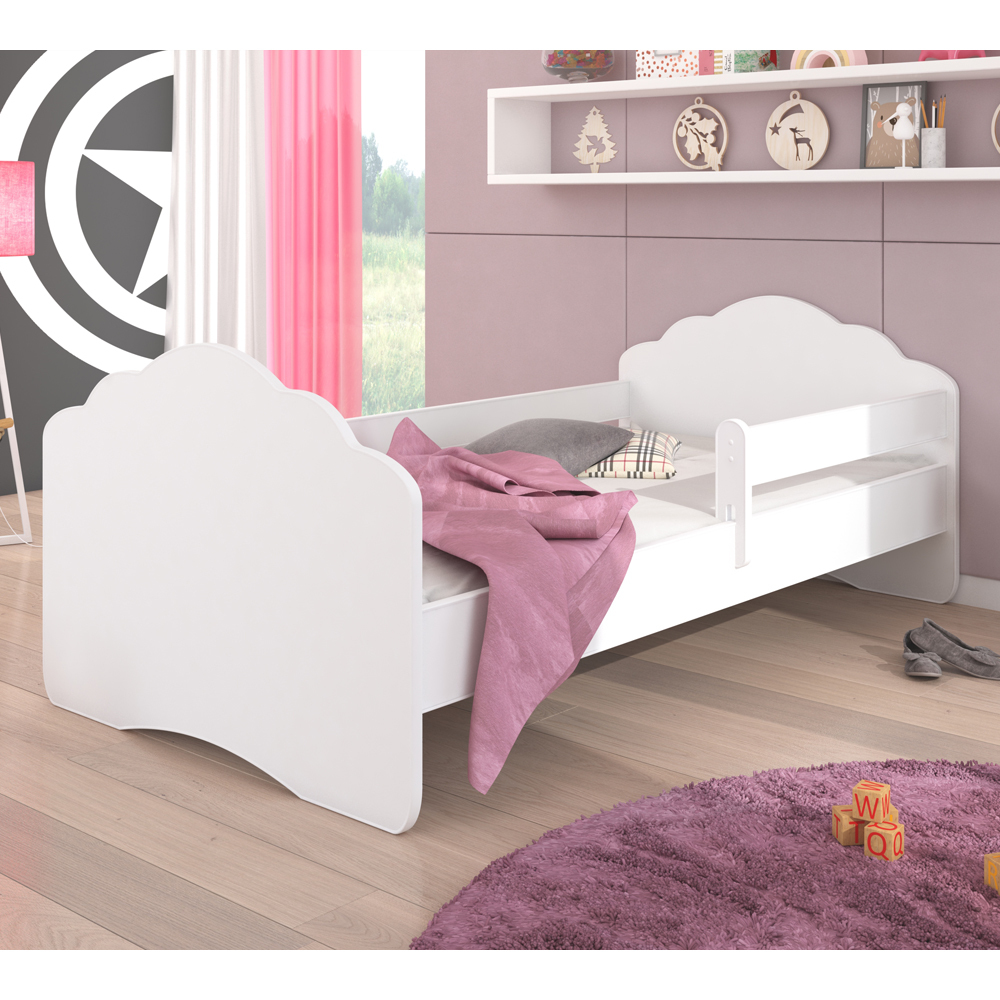Łóżko dziecięce Sissa 160x80 cm białe z barierką