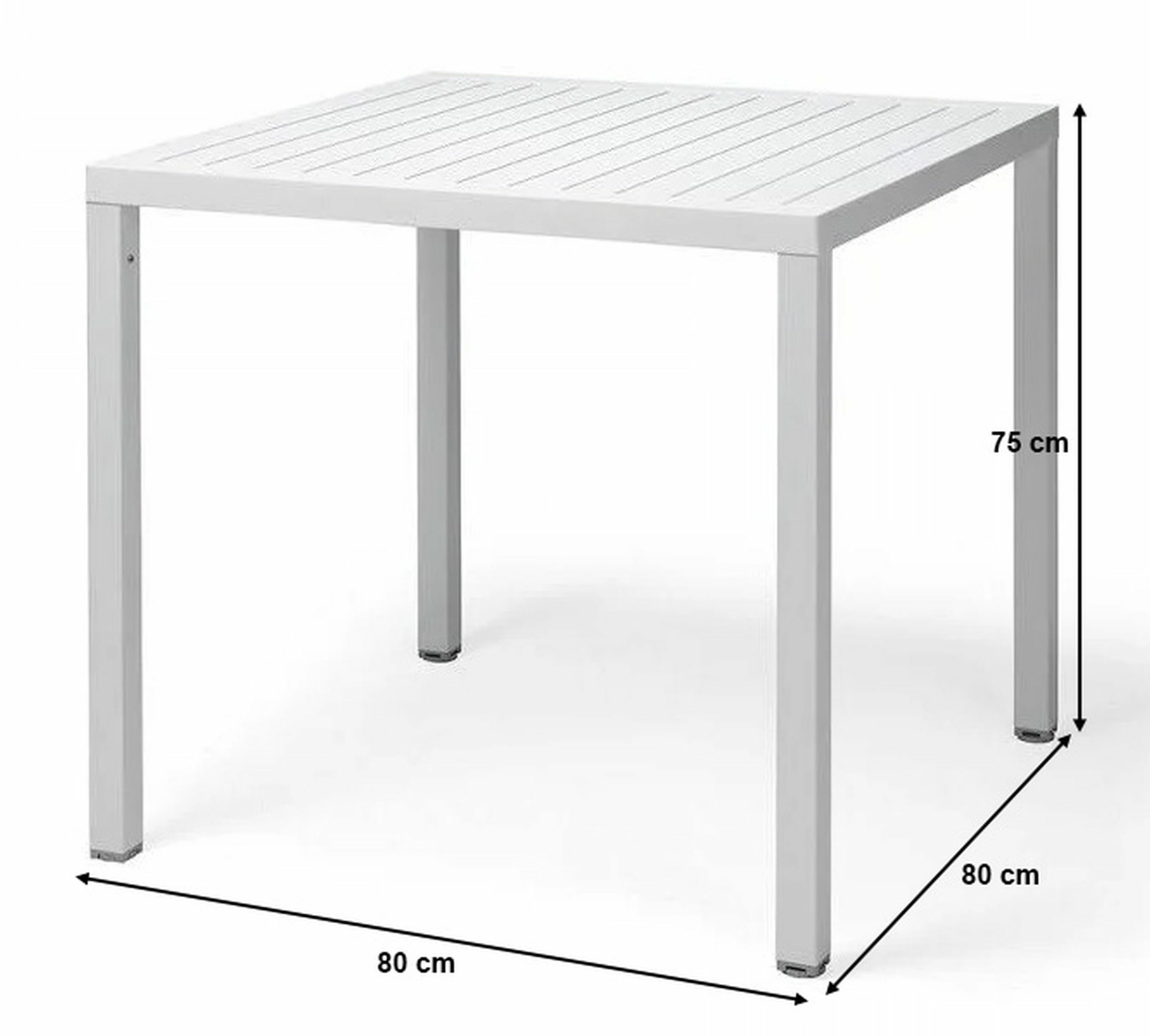 Stół ogrodowy kwadratowy Cube Nardi 80 cm z certyfikowanego tworzywa brązowy