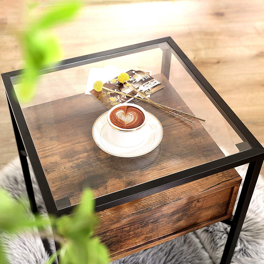 Stolik kawowy z szufladą Ramizu 43x43 cm