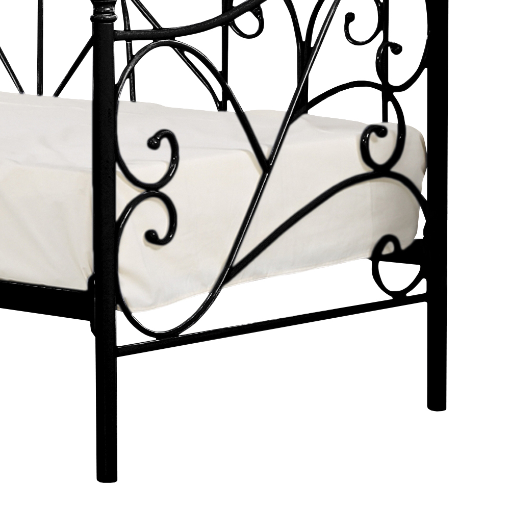 Łóżko metalowe Perline 90x200 cm czarne
