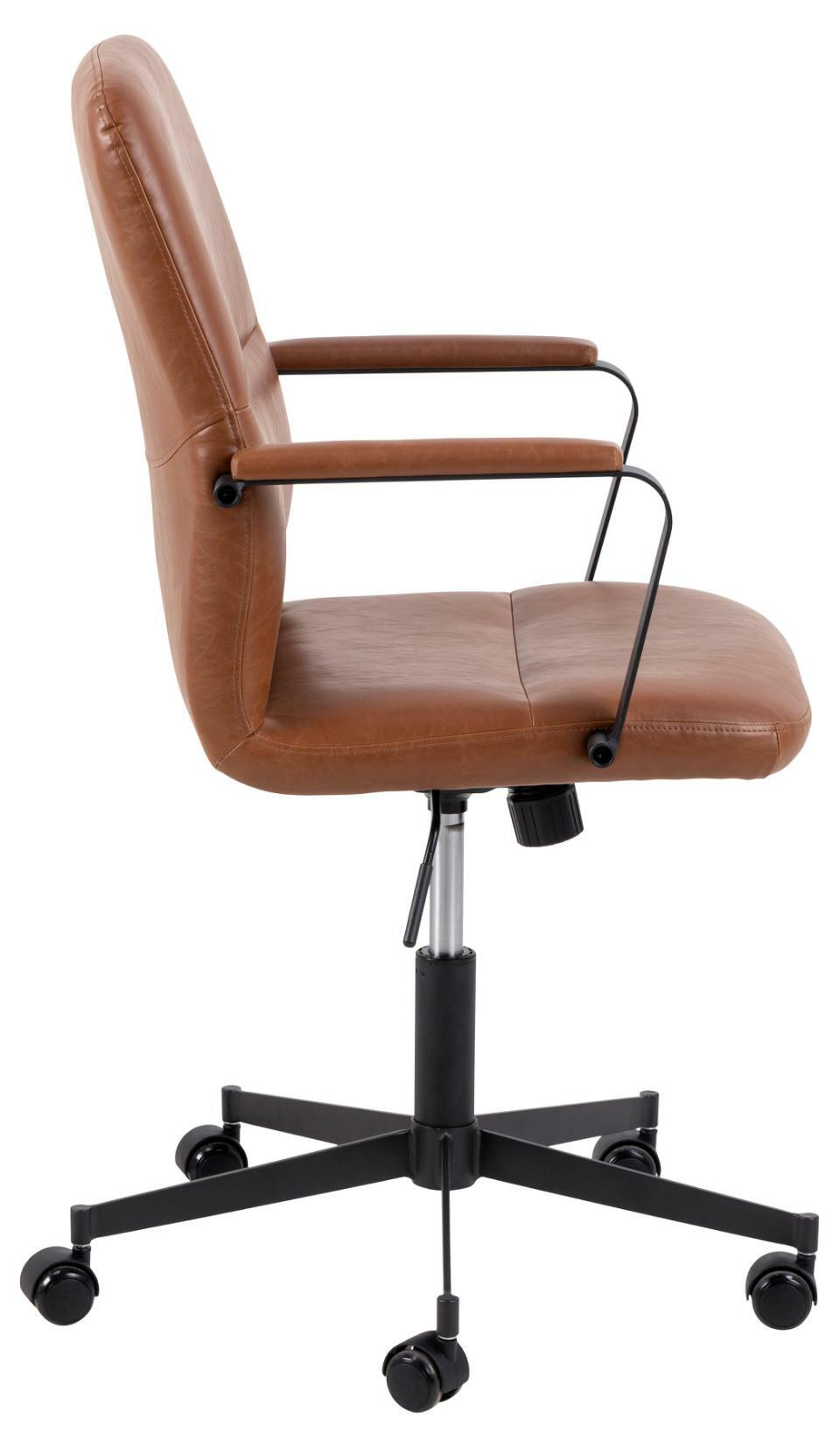 Krzesło do biurka Rollards vintage ekoskóra brązowy - Selsey
