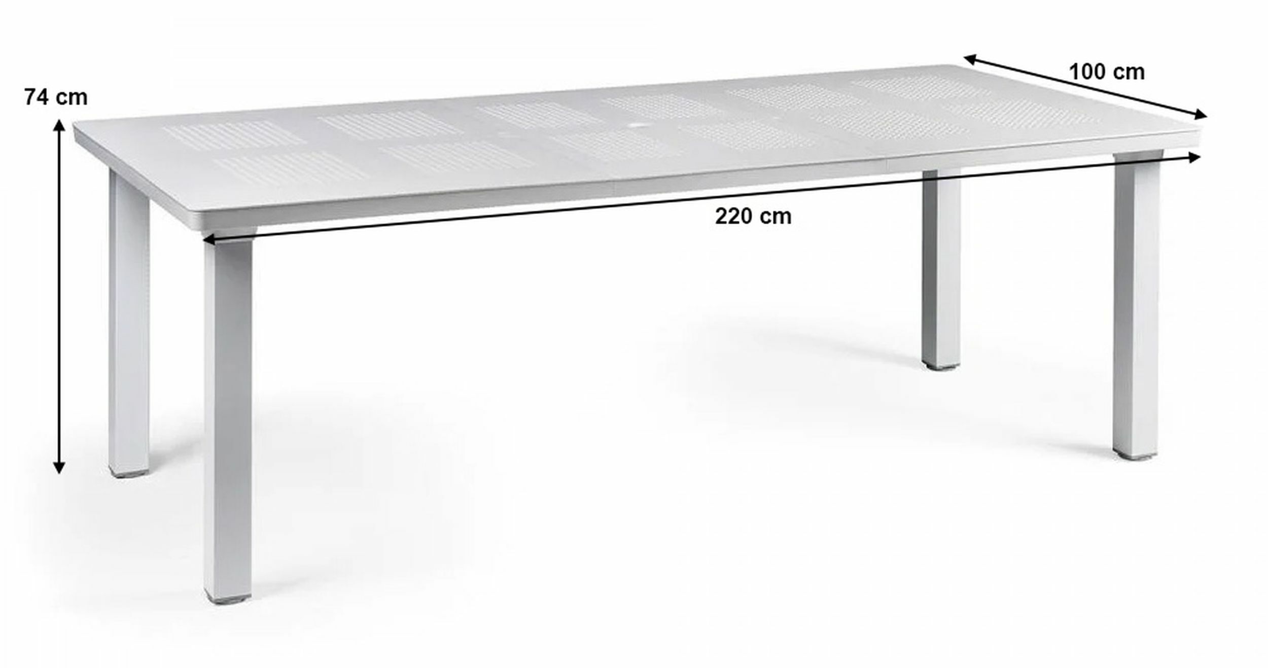 Rozkładany stół ogrodowy Levante Nardi 160-220x100 cm z certyfikowanego tworzywa ciemnobrązowy