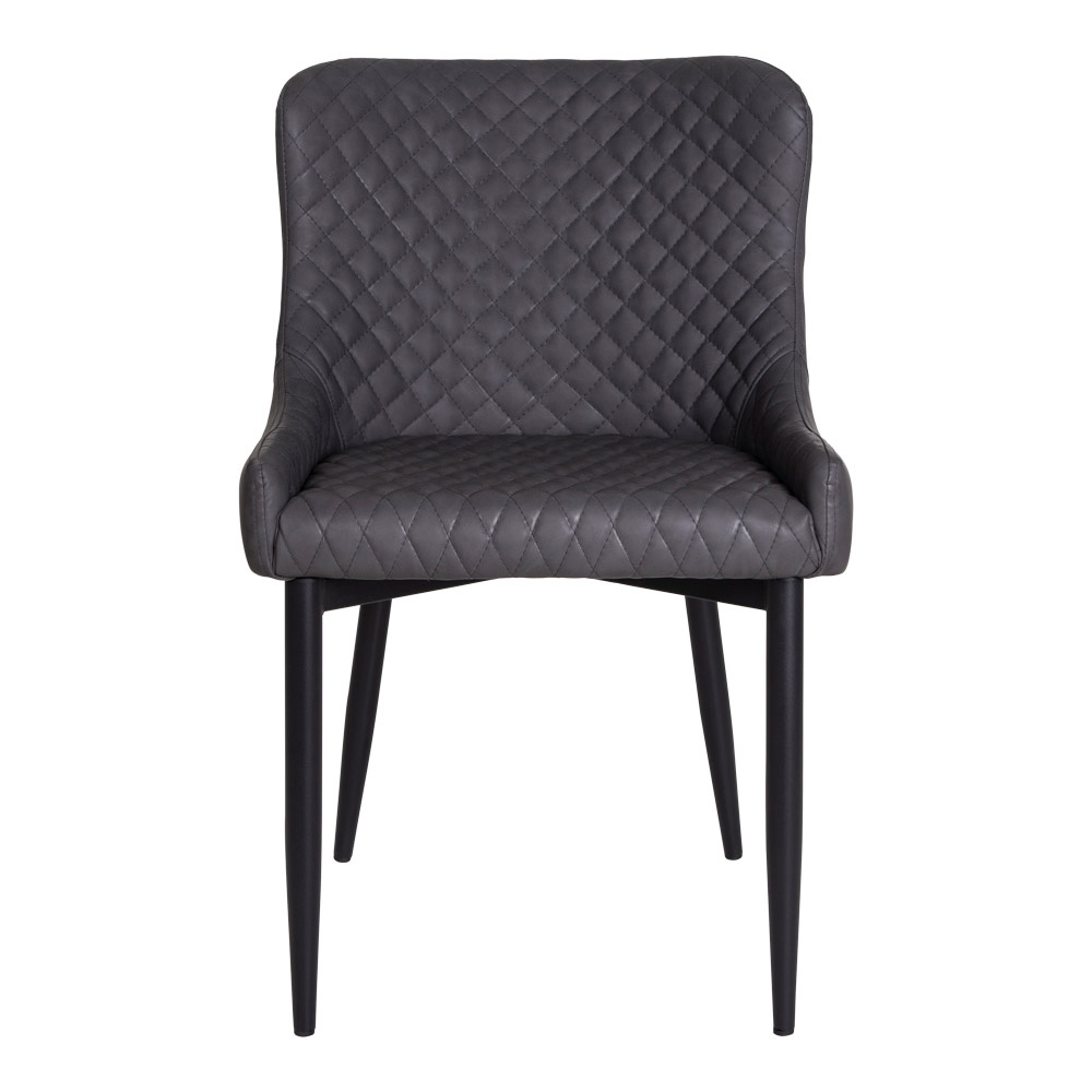 Krzesło tapicerowane Balogh ciemnoszare na czarnych nogach