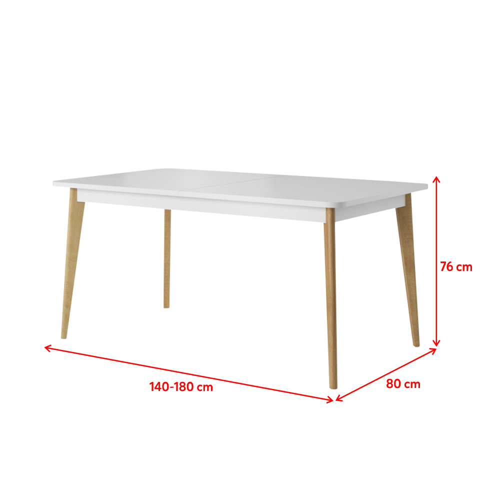 Stół rozkładany Livinella 140-180x80 cm biały