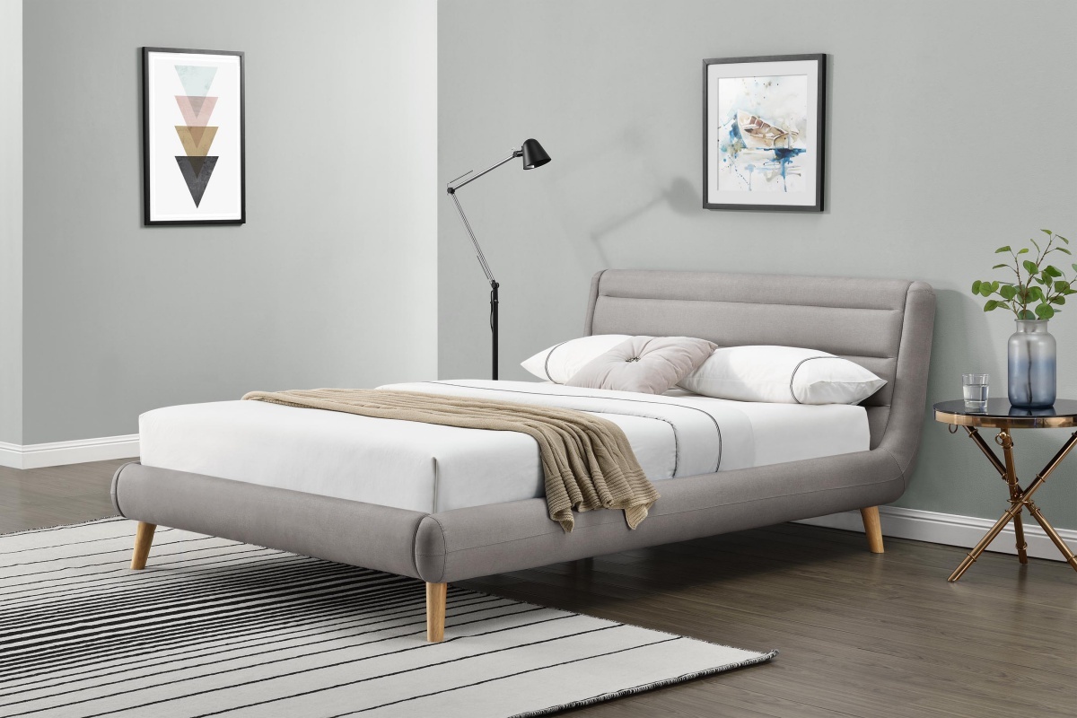 Łóżko tapicerowane Freila 160x200 cm szare