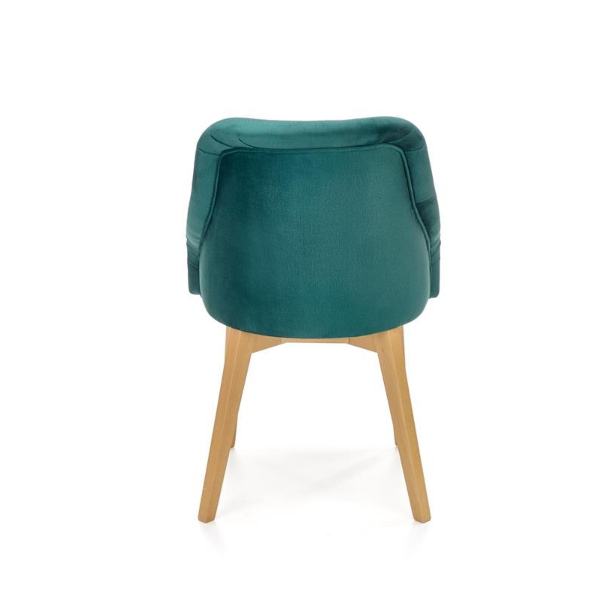 Krzesło tapicerowane Berlas zielony velvet - dąb miodowy