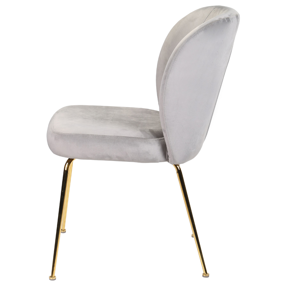 Krzesło tapicerowane Alruba szare na złotych nogach