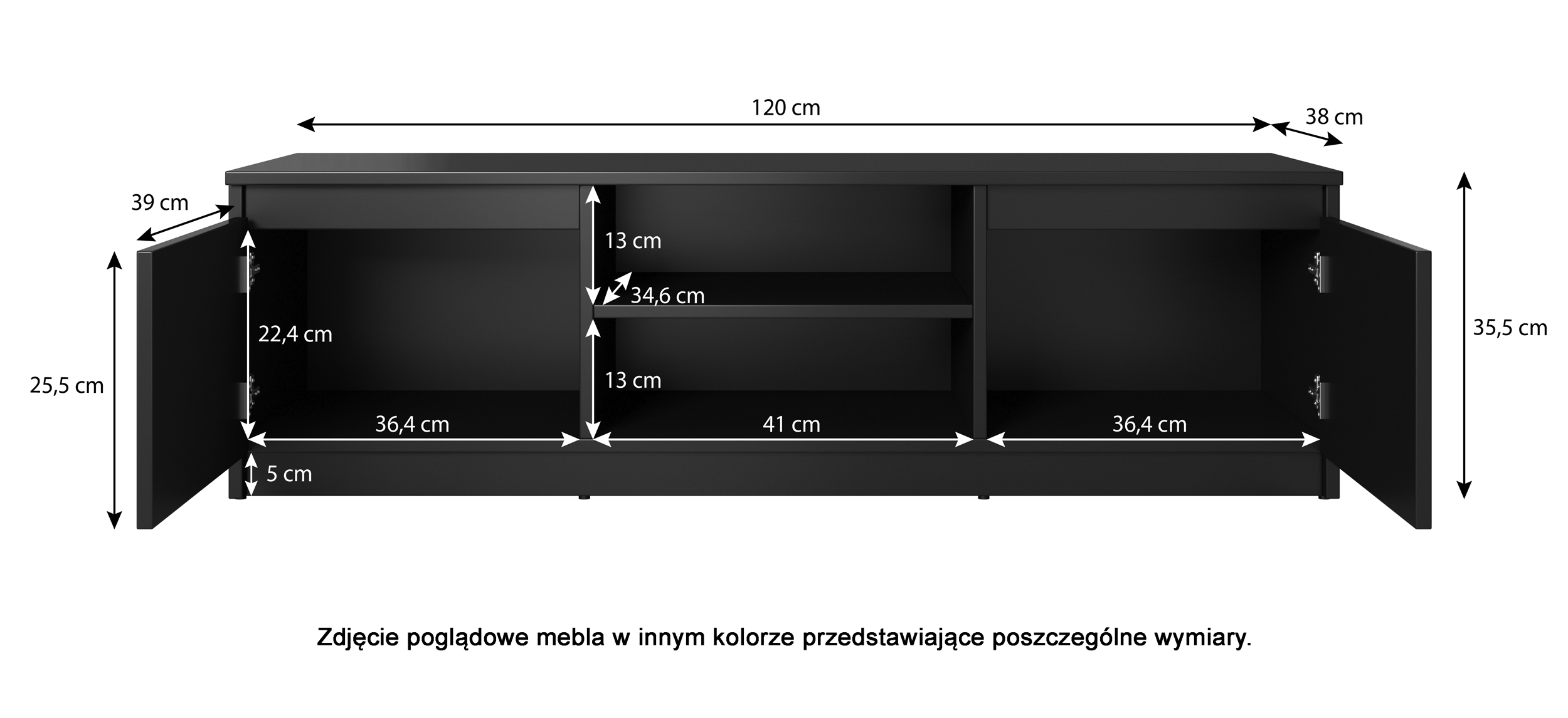 Szafka RTV Permys 120 cm sonoma/biały mat