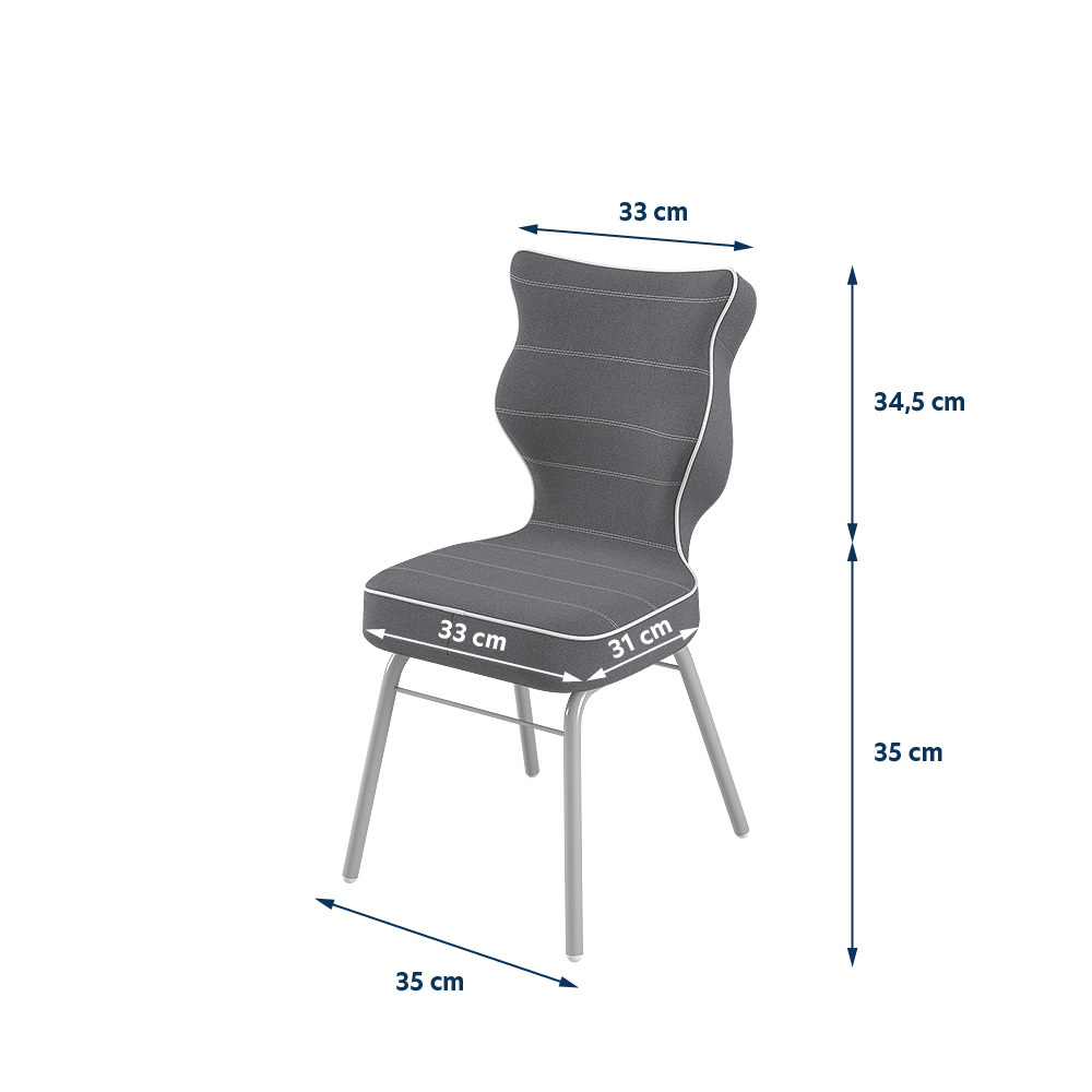 Krzesło biurowe Solo szare w tkaninie trudnopalnej rozmiar 3