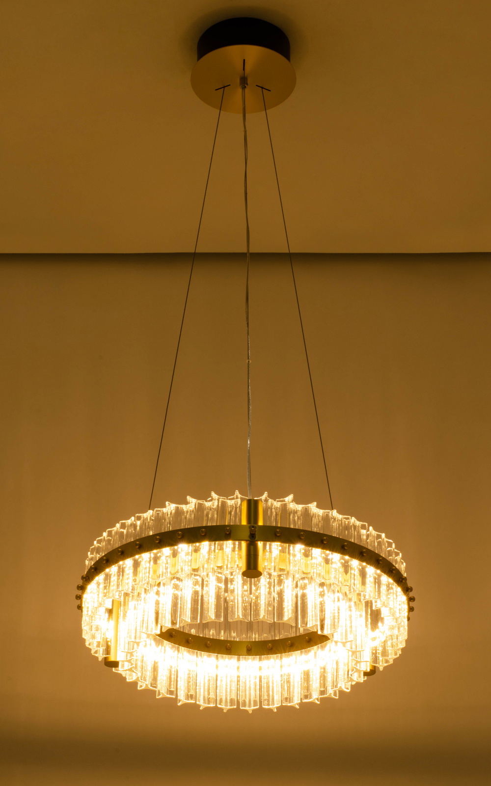 Lampa wisząca Mackerel LED podwójny okrąg średnica 47 cm