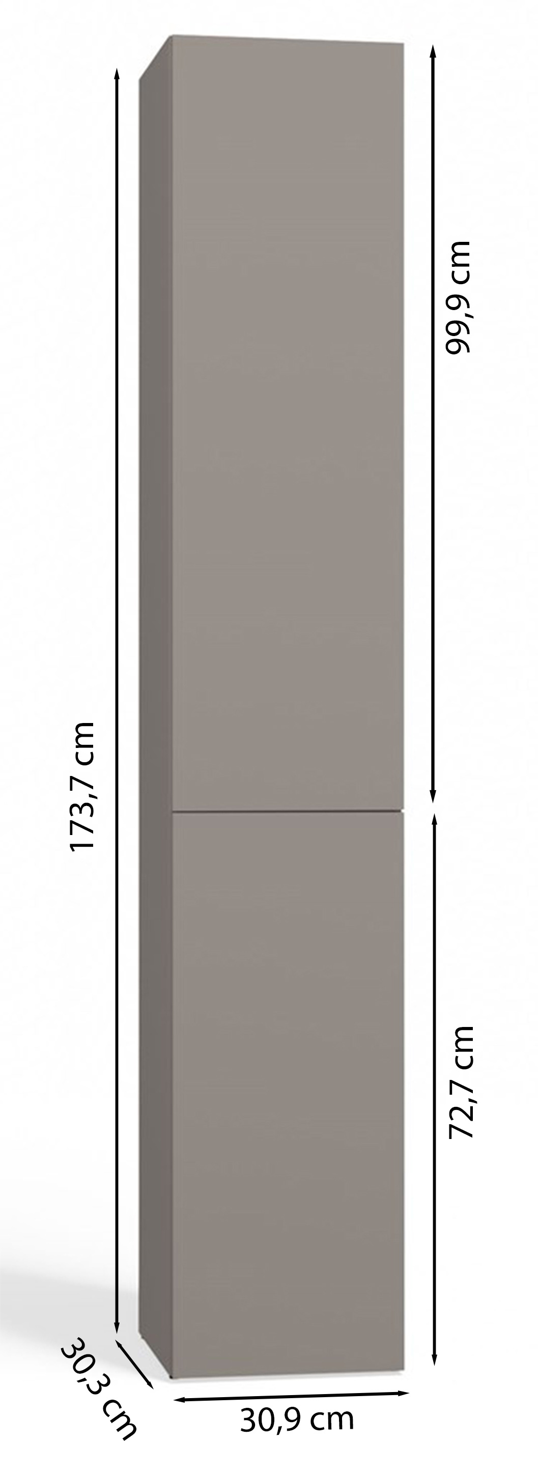 Słupek łazienkowy Nel 31 cm szary