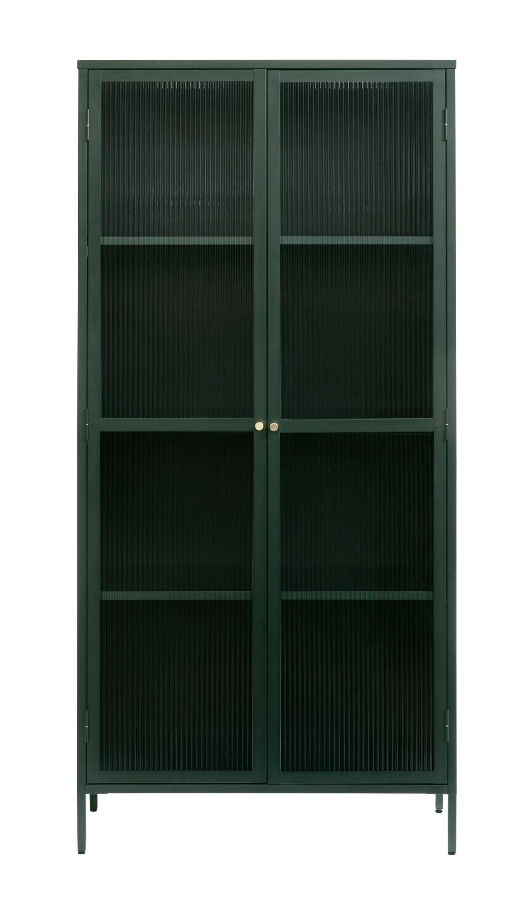 Witryna metalowa Avensunly 190 cm z przeszkleniem zielona