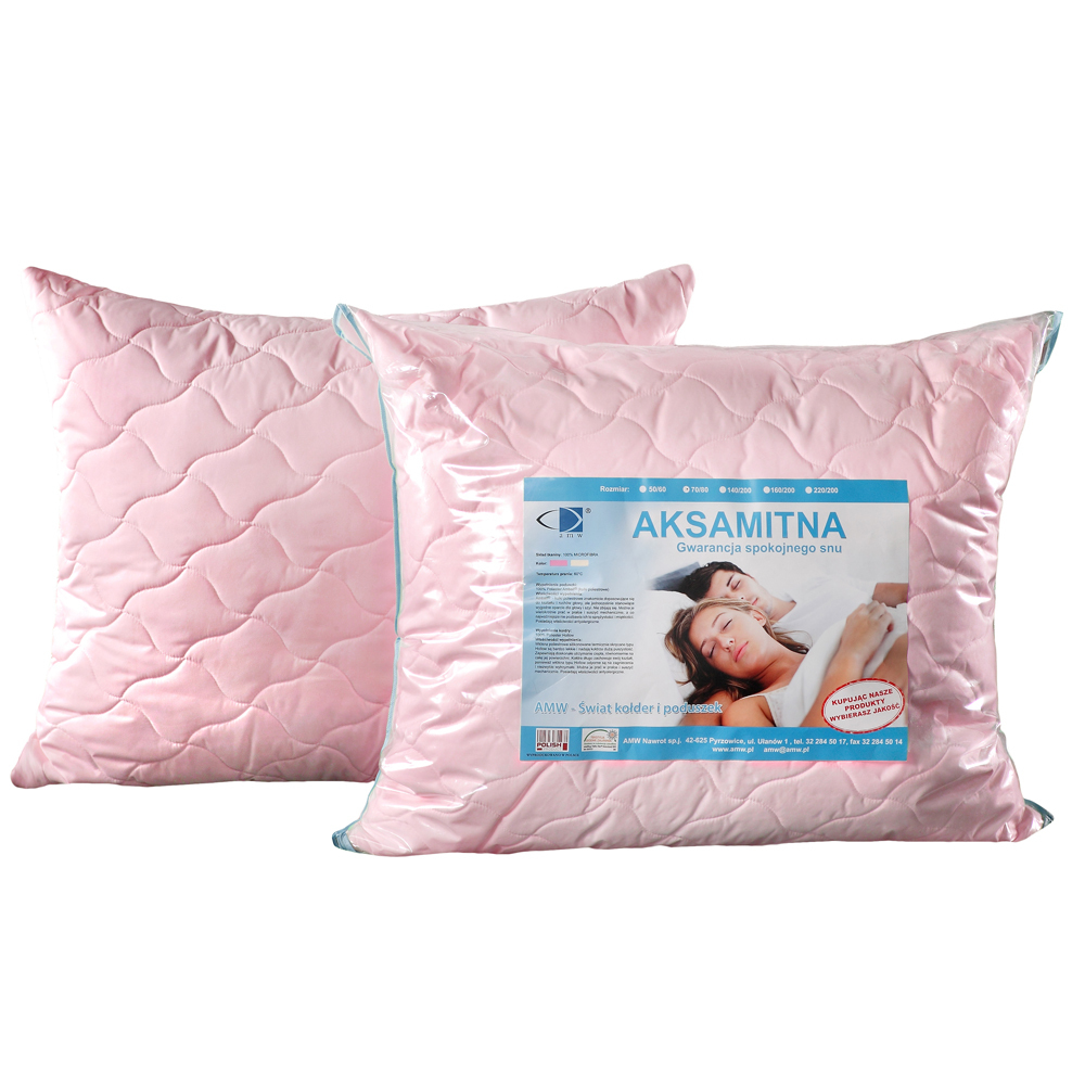 Kołdra Aksamitna Duo z poduszkami 40x40 cm różowa