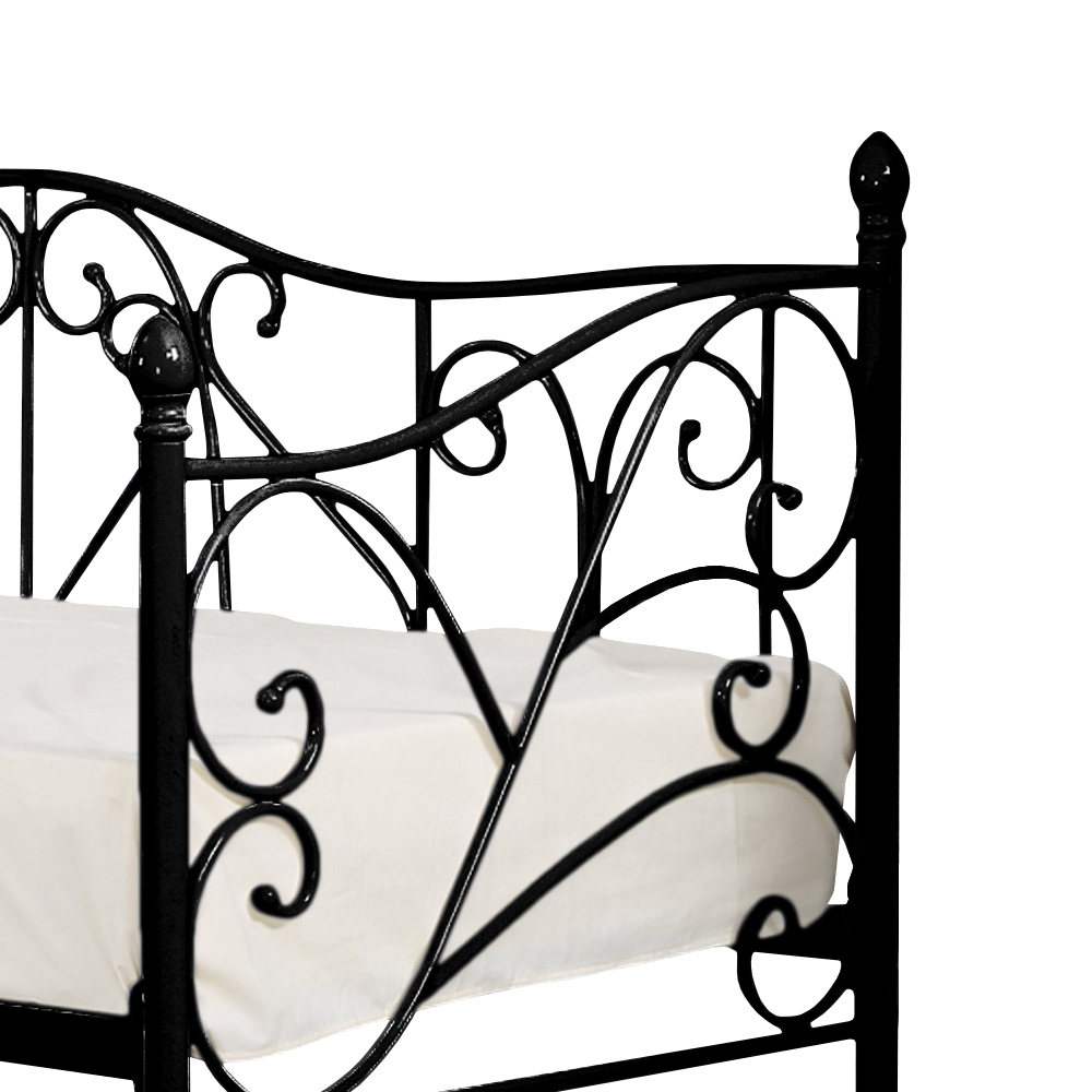 Łóżko metalowe Perline 90x200 cm czarne