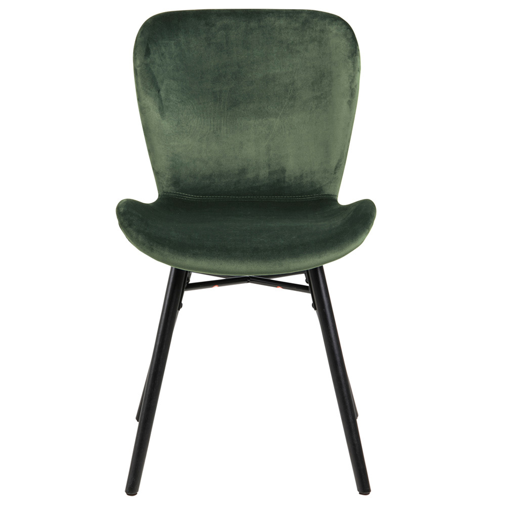 Krzesło Glena zielony welur na czarnych nóżkach