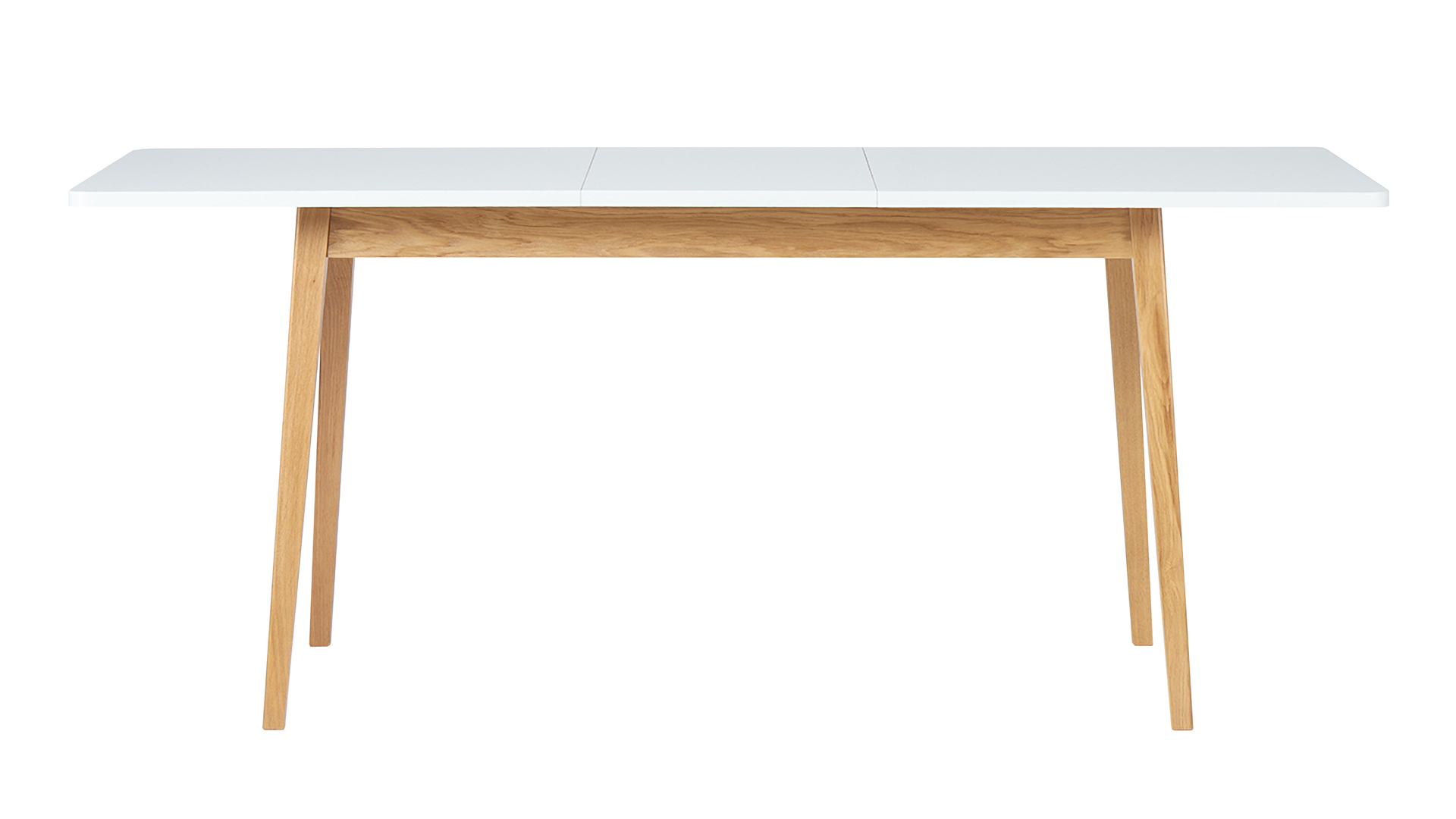 Stół rozkładany Veneer 140-180x80 cm biały - dąb naturalny