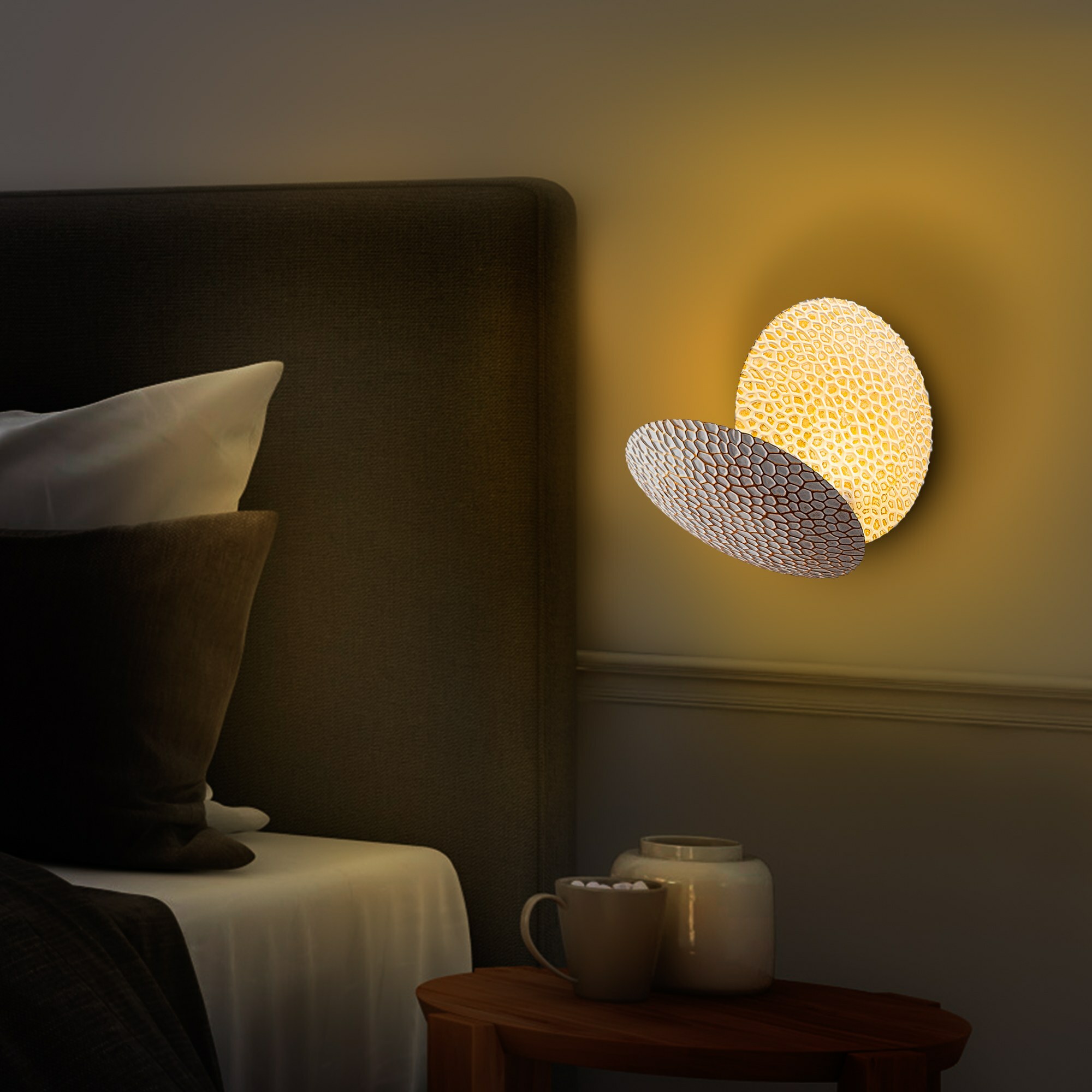 Lampa ścienna Graccolle z regulacją biało-złota