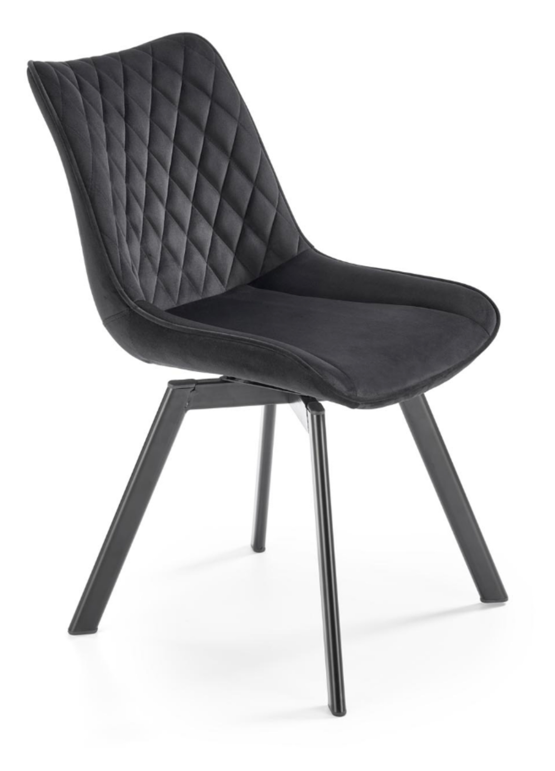 Krzesło tapicerowane Chanen z ozdobnym pikowaniem czarne