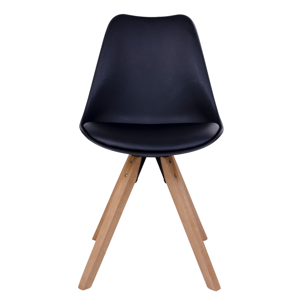 Krzesło Umbreta czarne na drewnianej podstawie