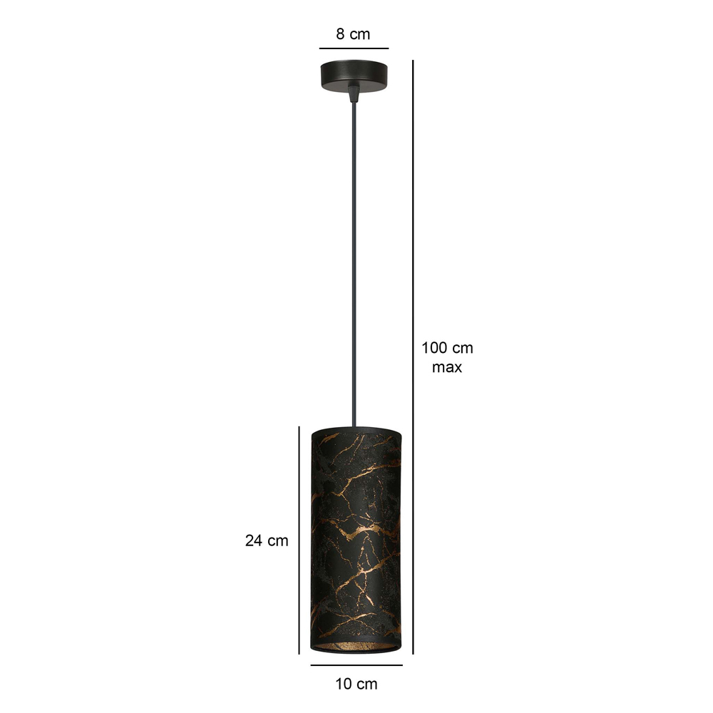 Lampa wisząca Karrla średnica 10 cm czarny marmur
