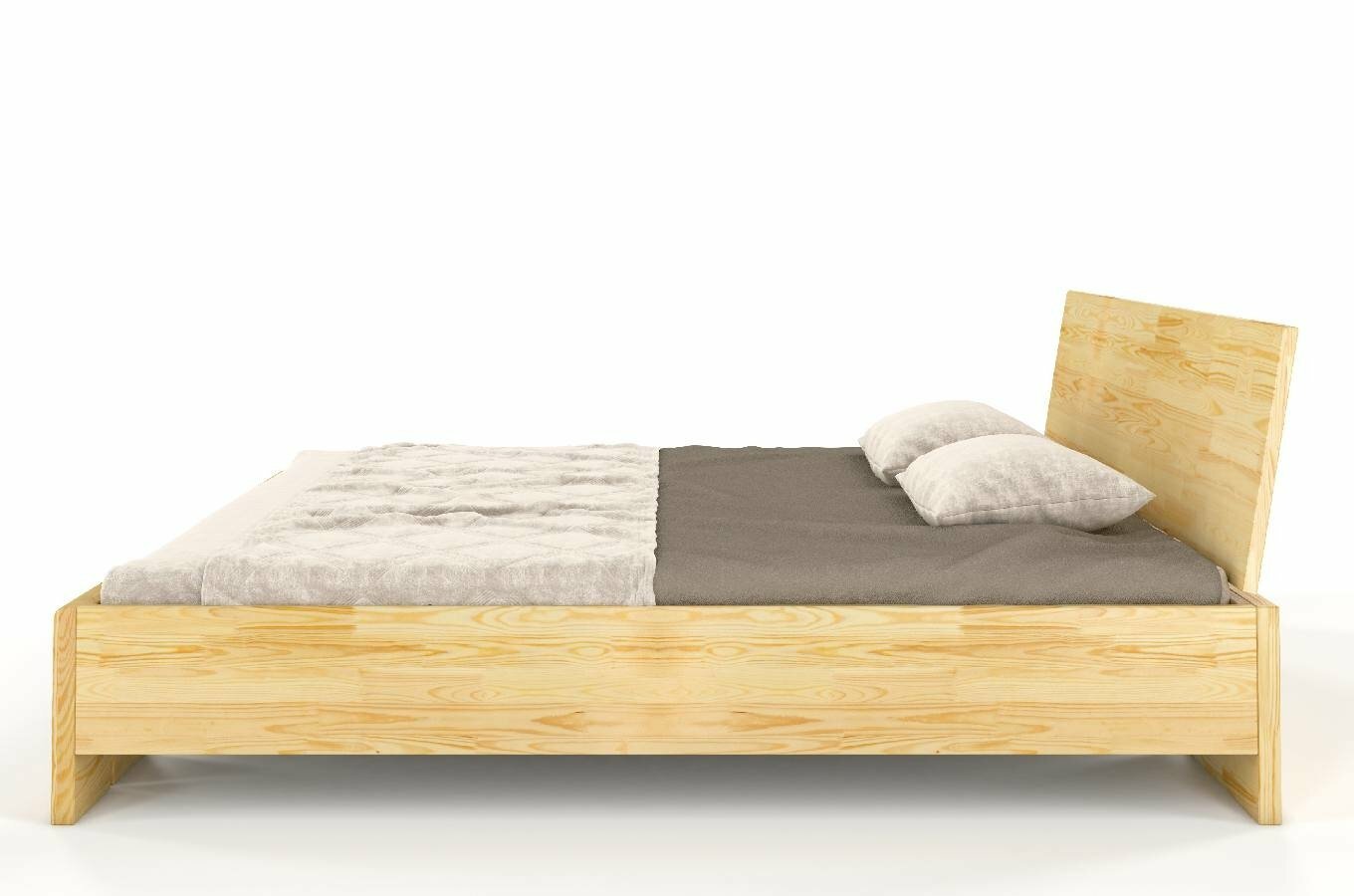 Łóżko Loke z drewna sosnowego z pojemnikiem na pościel 140x200 cm Naturalny