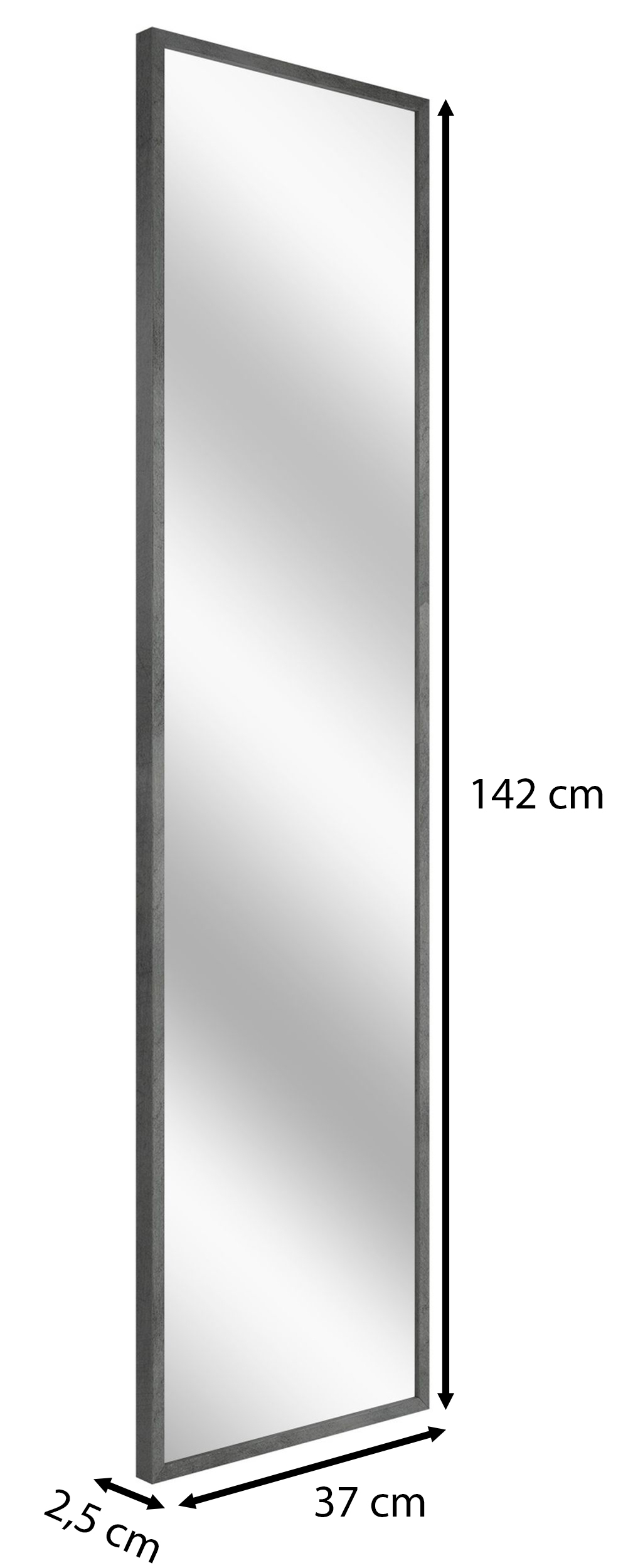 Lustro ścienne Dalone 142x37 cm beton