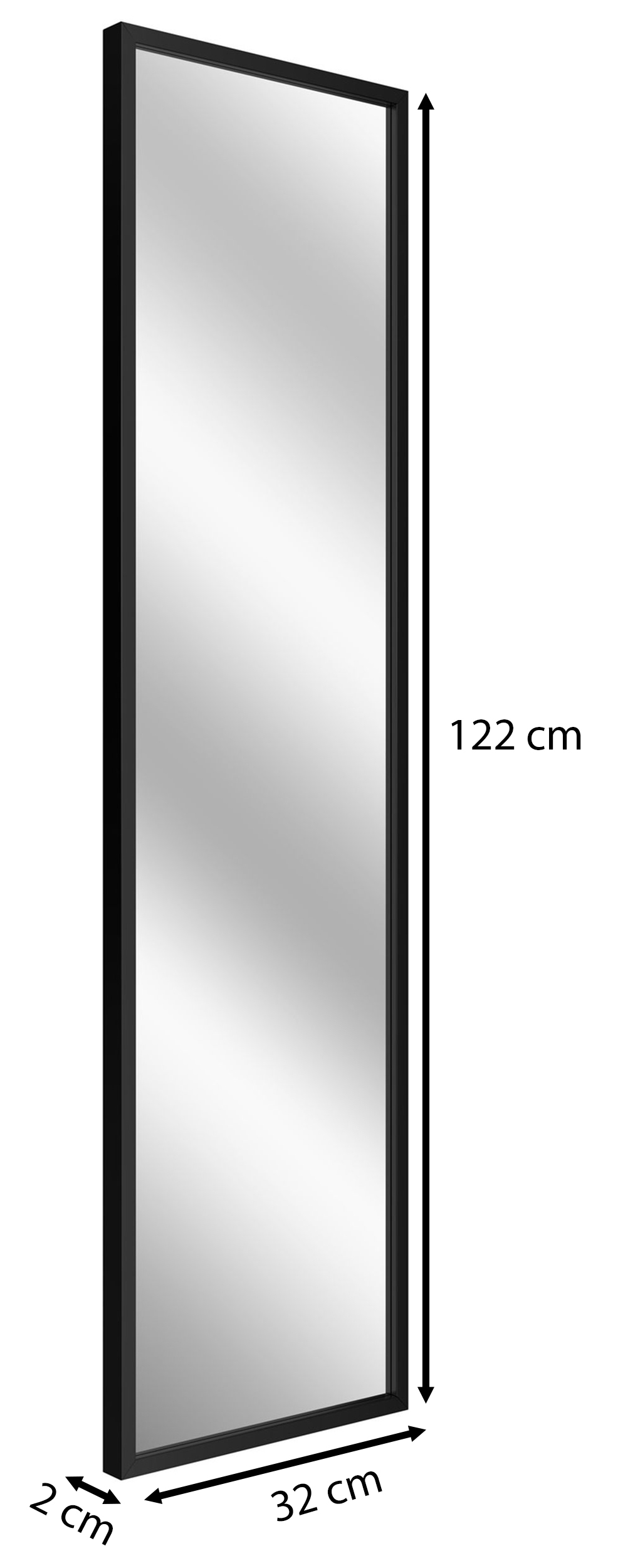 Lustro ścienne Criengly 122x32 cm czarne