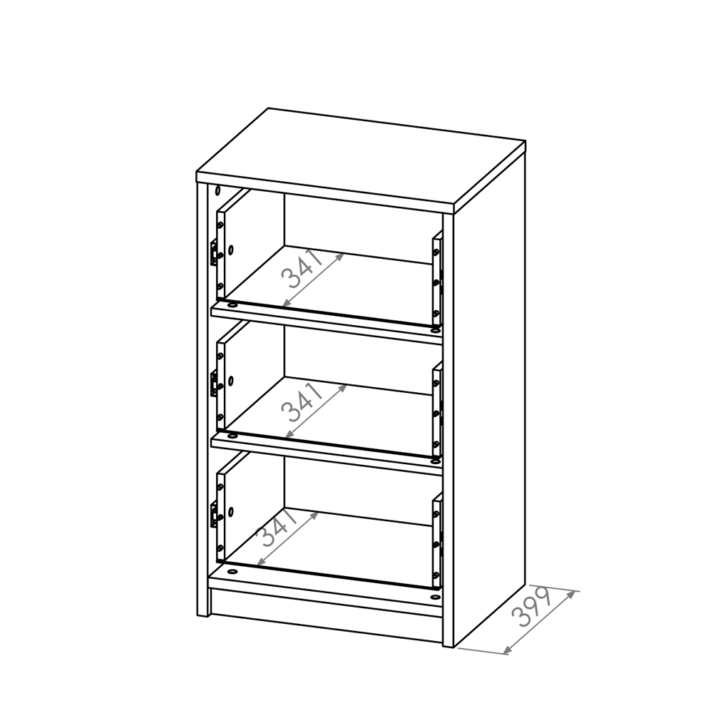 Komoda Madarro z trzema szufladami szerokość 55 cm