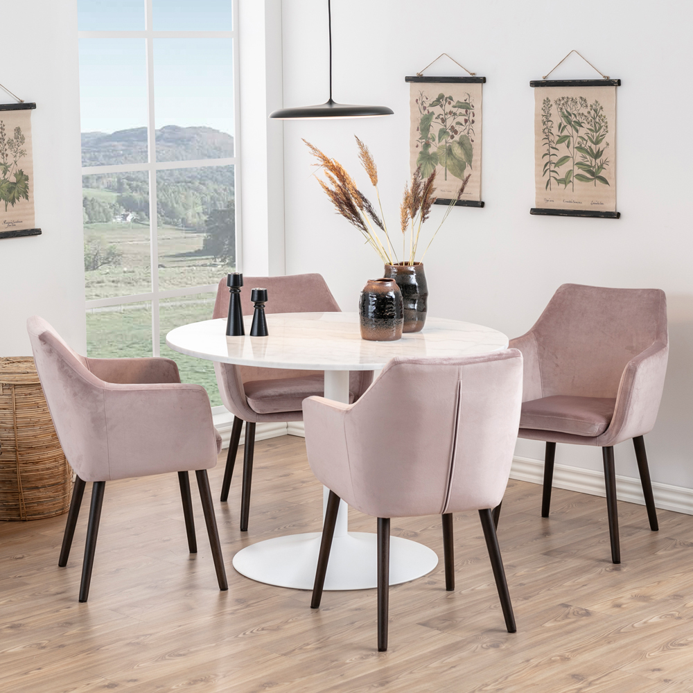 Krzesło tapicerowane Marcelio różowo - brązowe