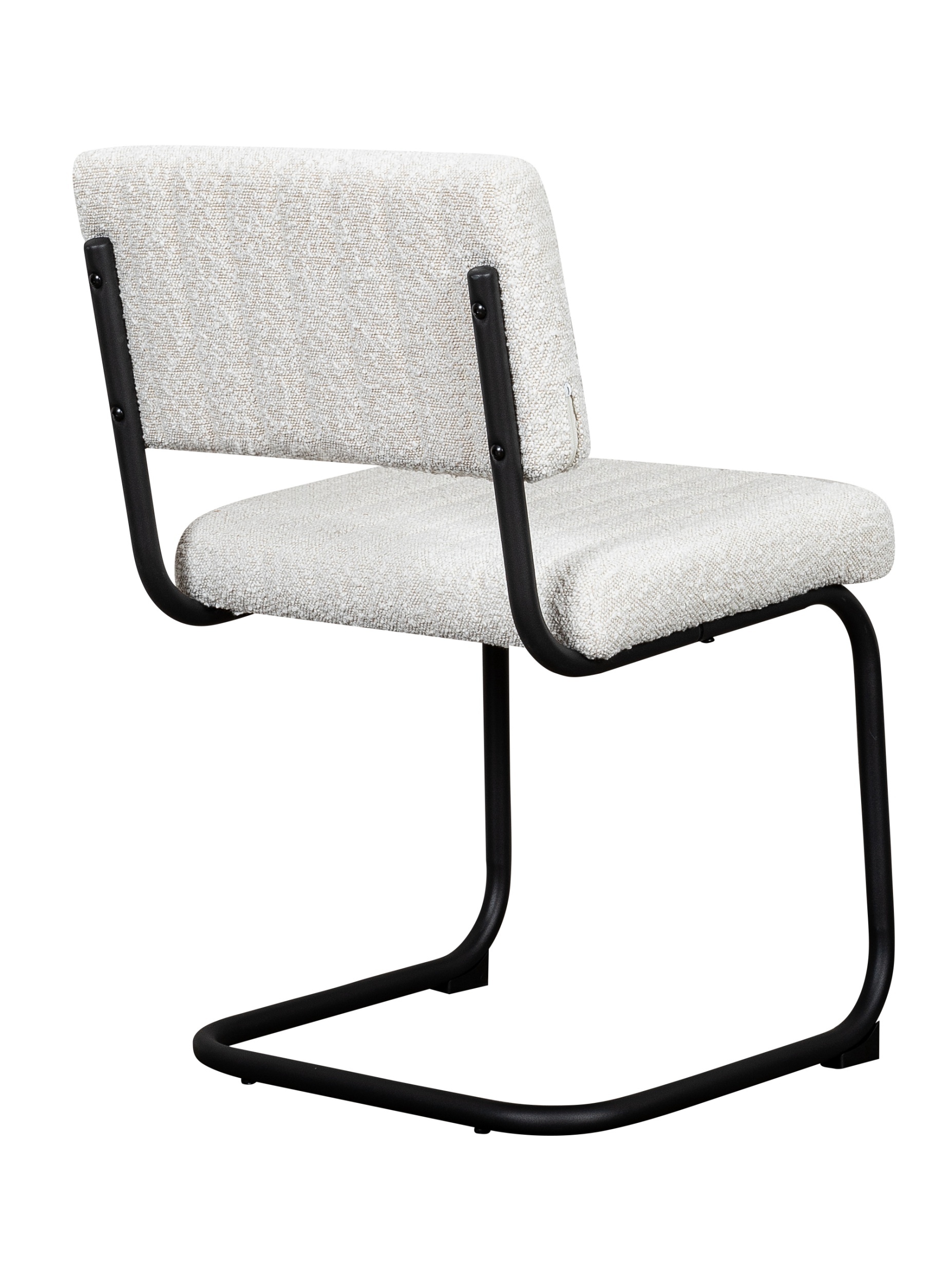 Krzesło na płozach Siterize białe w tkaninie boucle białe