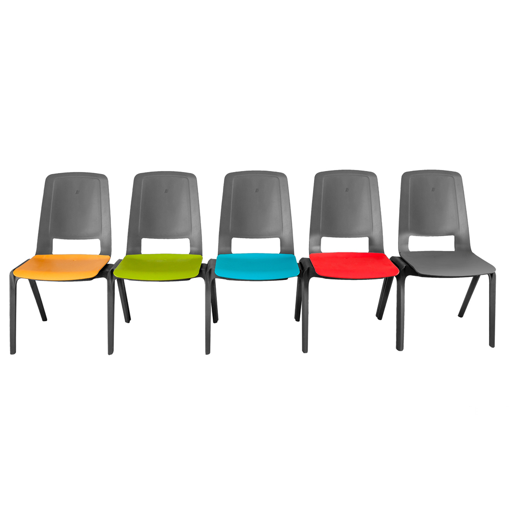 Zestaw czterech krzeseł konferencyjnych Fila pomarańczowo-szare