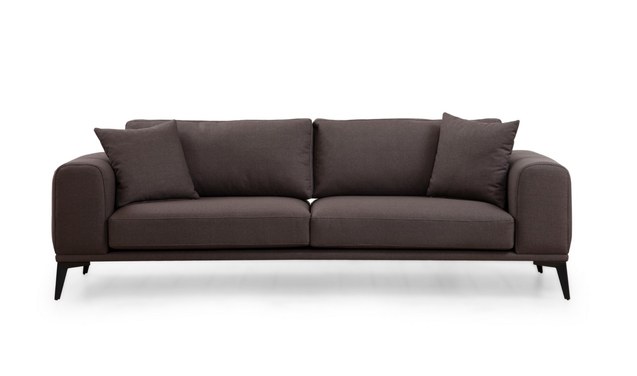 Sofa trzyosobowa Normity na metalowych nóżkach brązowa