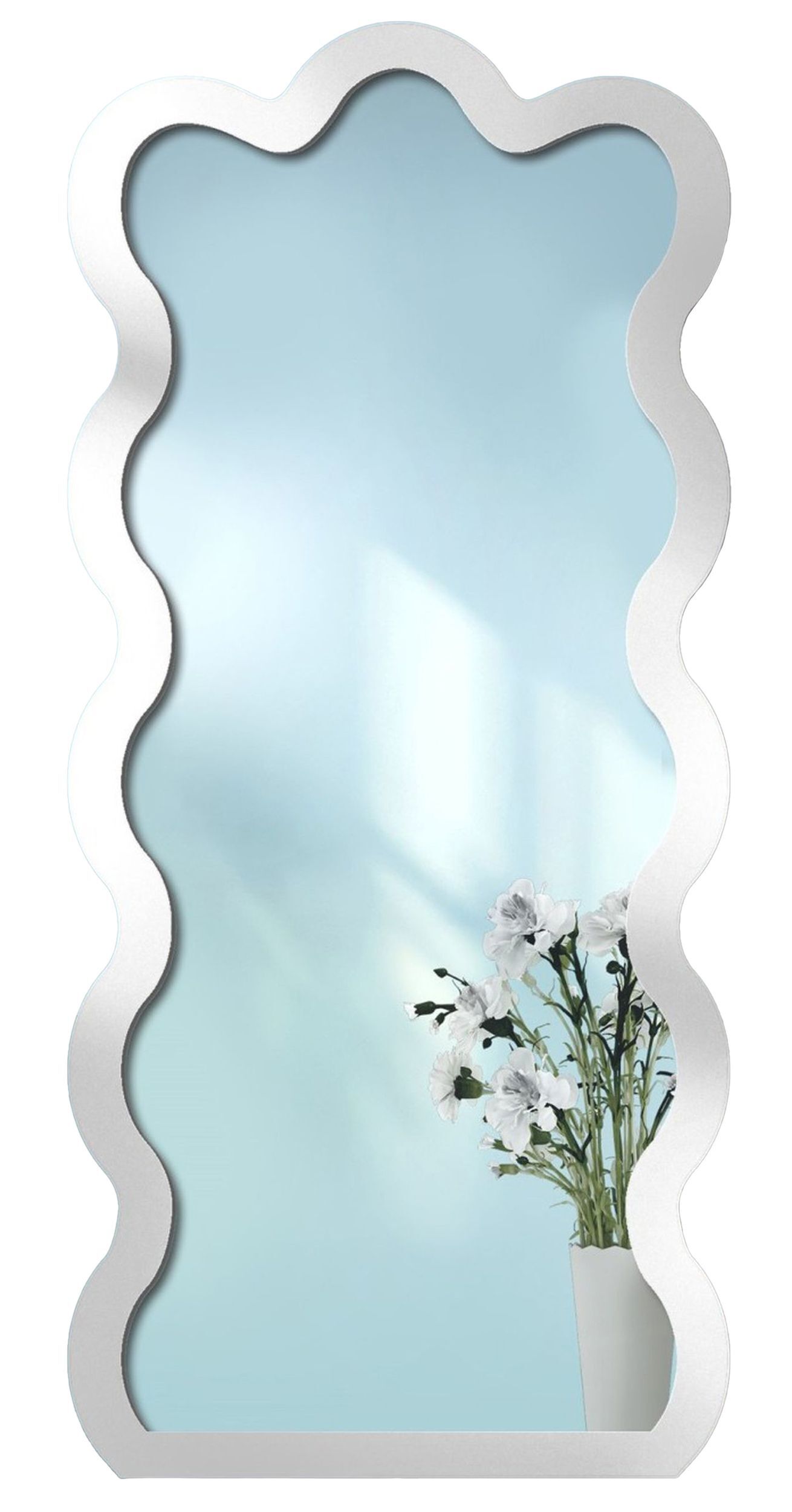 Lustro ścienne Wave 110x50 cm w białej ramie