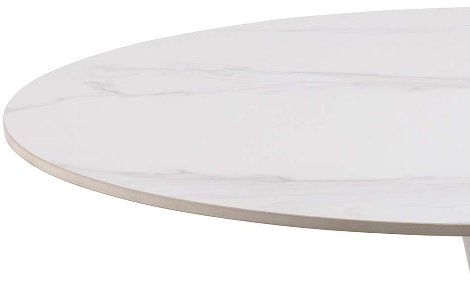 Stół okrągły Roshly ceramiczny blat 90 cm biały