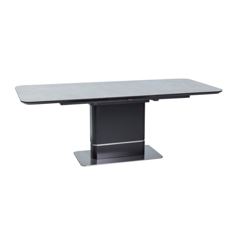 Stół rozkładany Jukatan 160-210x 90 cm szary marmur - czarny