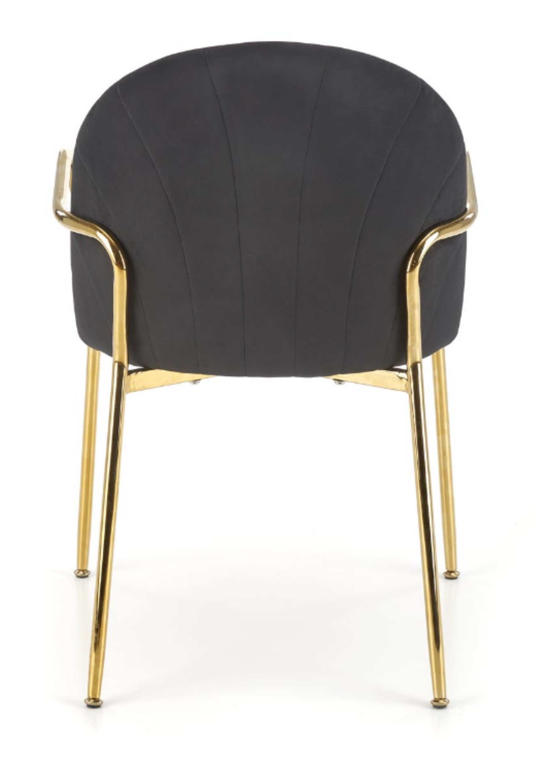 Krzesło tapicerowane Clobey beżowo/czarne ze złotym stelażem