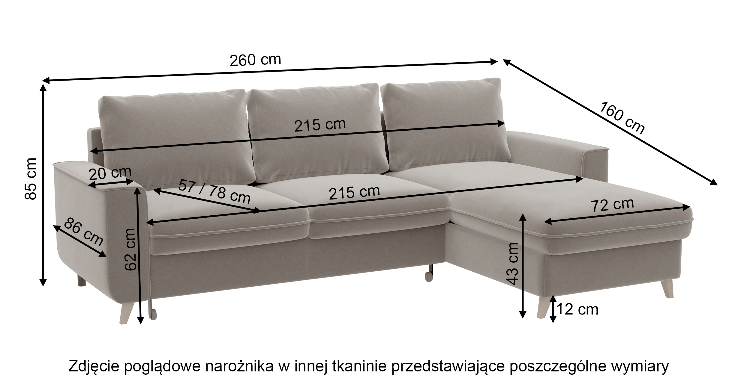 Narożnik z funkcją spania Almirante L-kształtny z pojemnikiem uniwersalny granatowy welur hydrofobowy