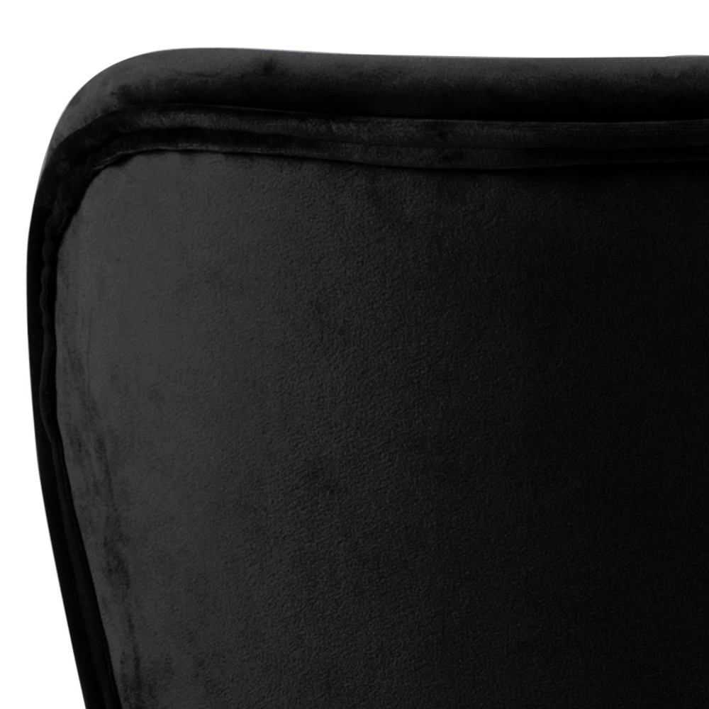 Krzesło tapicerowane Glena czarne na metalowych nóżkach